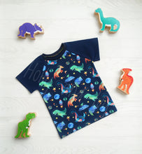 Load image into Gallery viewer, Theo Tee - Space Dinos - Age 3-4 years
