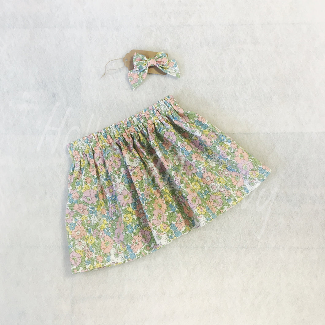 Evie Skirt and Bow Gift Set - Liberty London Floral - Age 9-12 months