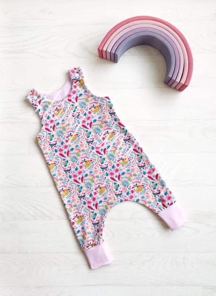 Annie Harem Romper - Sloths - Age 3-6 months