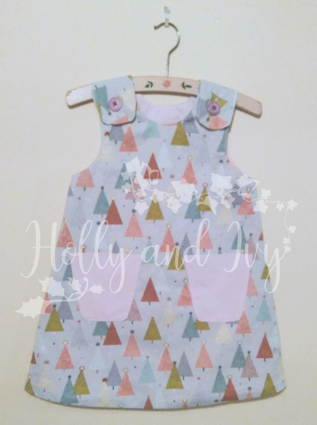 Immy Dress - Christmas Trees - Age 18-24 months